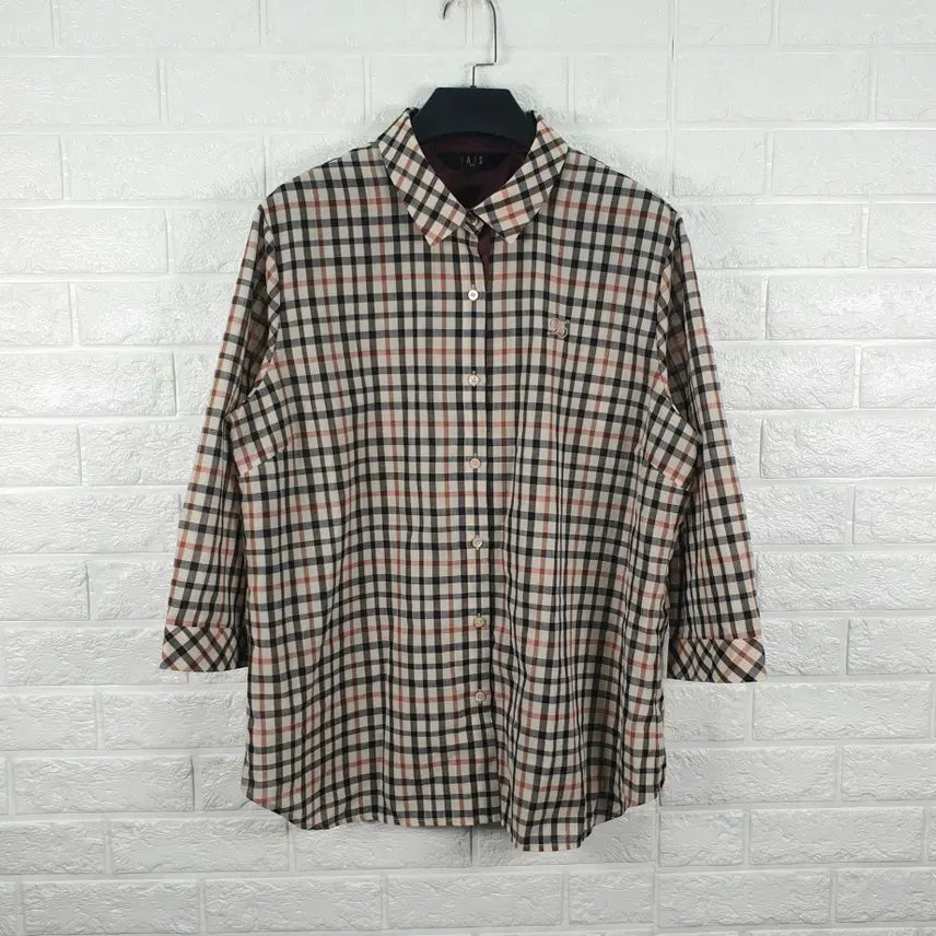 [BUNJANG] Daks Golf Wool Blend Check 7-Sleeve Shirt Women&