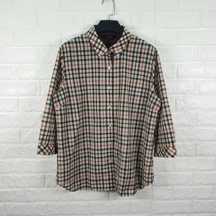 [BUNJANG] Daks Golf Wool Blend Check 7-Sleeve Shirt Women&
