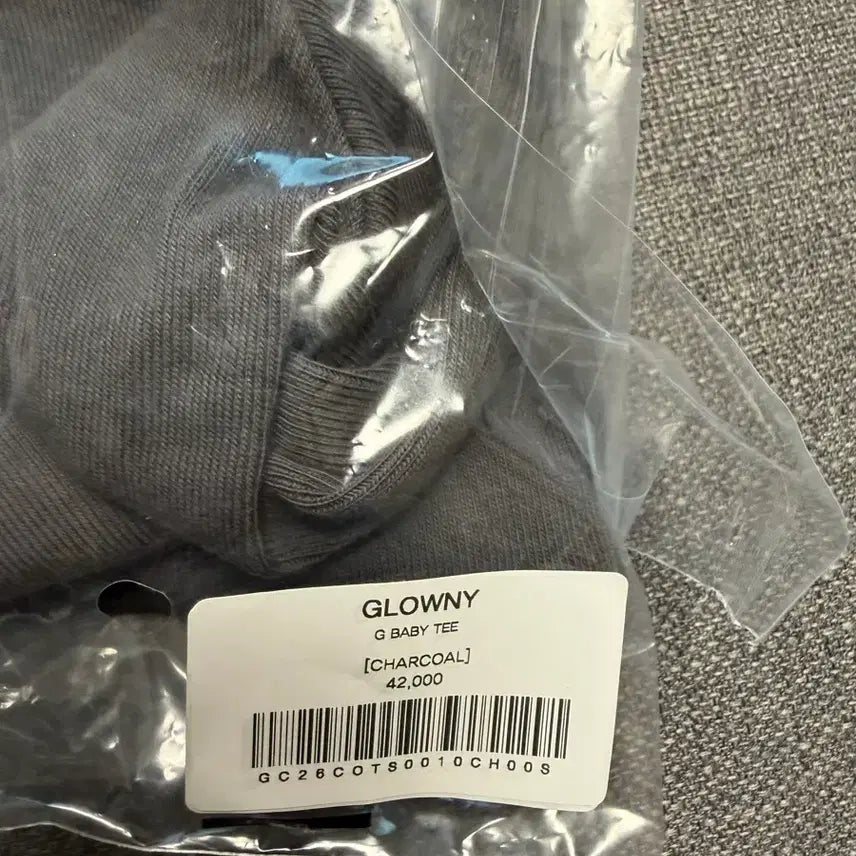 [BUNJANG] GLOWNY G Baby Tee Charcoal / 글로니 G Baby tee 차콜