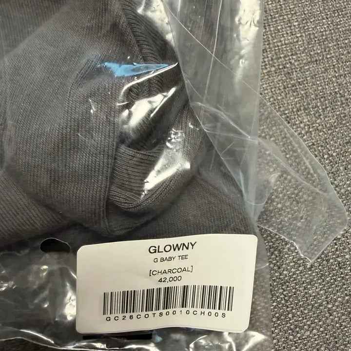 [BUNJANG] GLOWNY G Baby Tee Charcoal / 글로니 G Baby tee 차콜