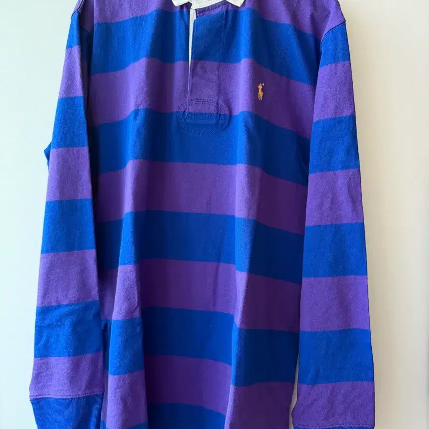 [BUNJANG] Polo Ralph Lauren Rugby Shirt Purple/Blue Stripe / 폴로 랄프로렌 럭비티 퍼플/블루