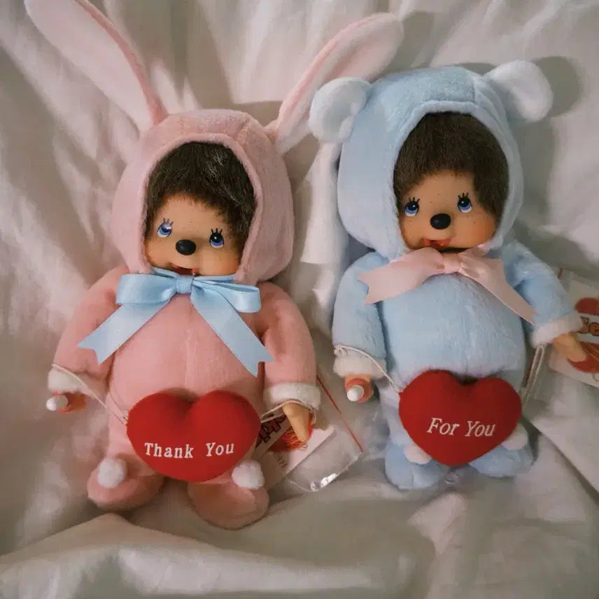 [BUNJANG] Monchhichi Bear/Rabbit Plush Set / 고전 몬치치 (곰 /토끼) 팝니다