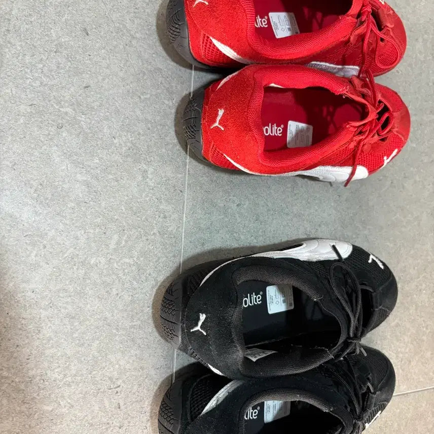 [BUNJANG] Puma Valcore Sneakers Red/Black / 푸마 발레코어 스니커즈 레드 블랙 225