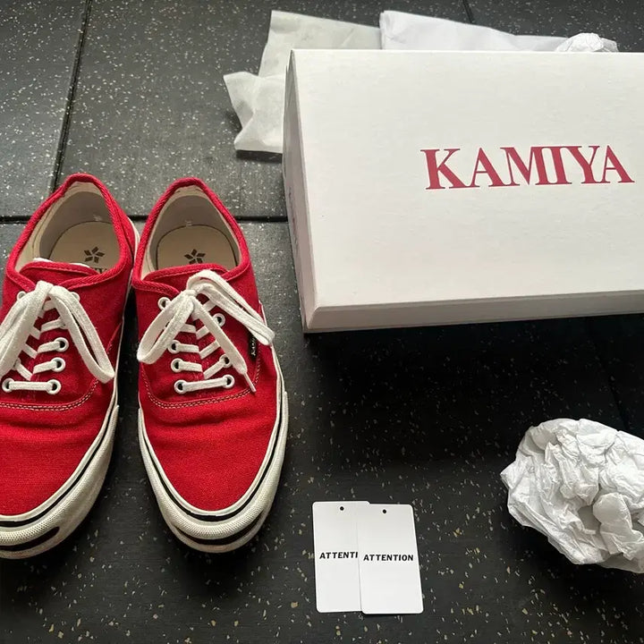 [BUNJANG] KAMIYA Vulcanized Sneakers Red / [43]카미야 벌커나이즈 스니커즈 레드