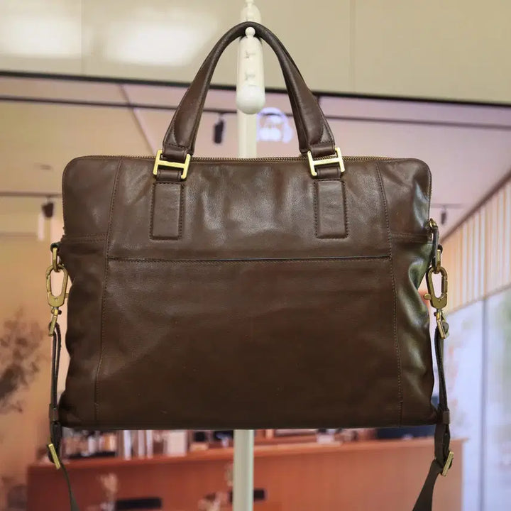 [BUNJANG] Tumi Brown Leather Briefcase / 투미 정품 브라운 가죽 크로스 서류가방