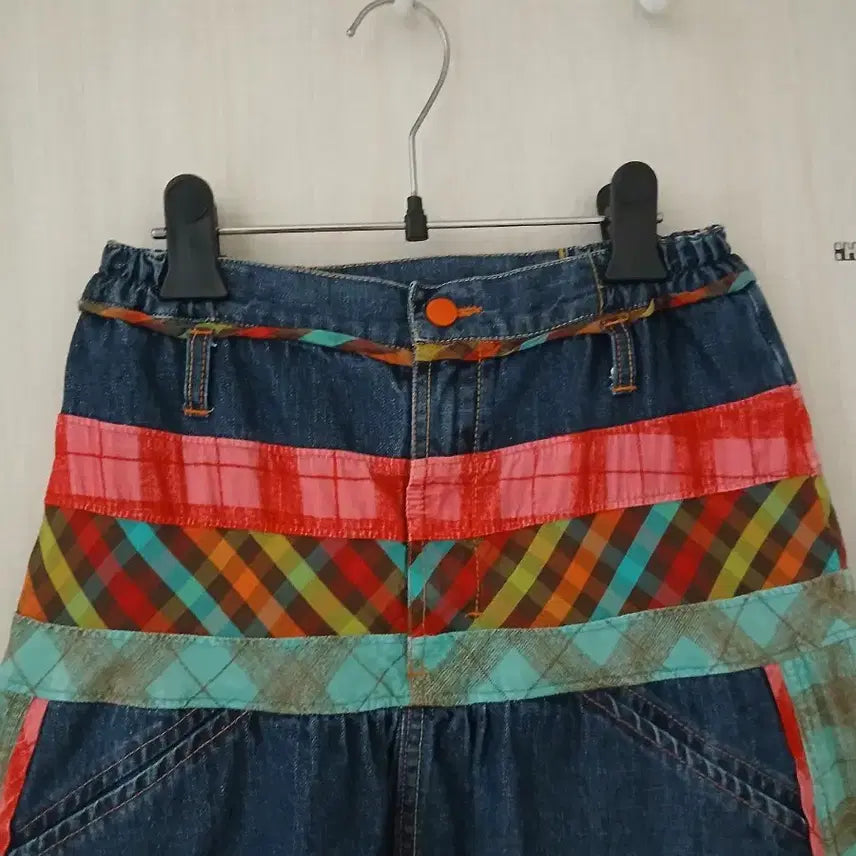 [BUNJANG] Oilily Patchwork Denim Skirt / 오일릴리 패치워크 데님 스커트
