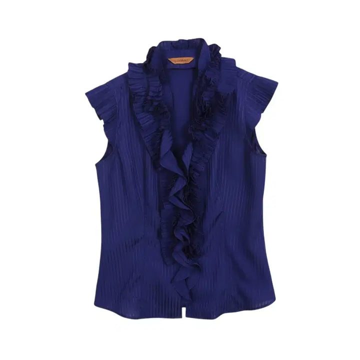 [BUNJANG] Clairmont Lace Frill Blouse Navy / 여성55/ 끌라몽뜨 레이스 프릴 블라우스 NV 37-162