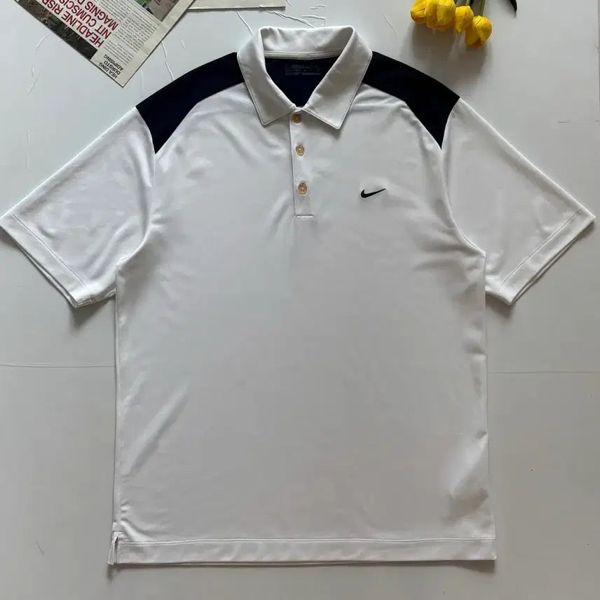 [BUNJANG] Nike Dry-Fit White Polo Shirt / Nike 나이키 Dry-Fit 화이트 카라티