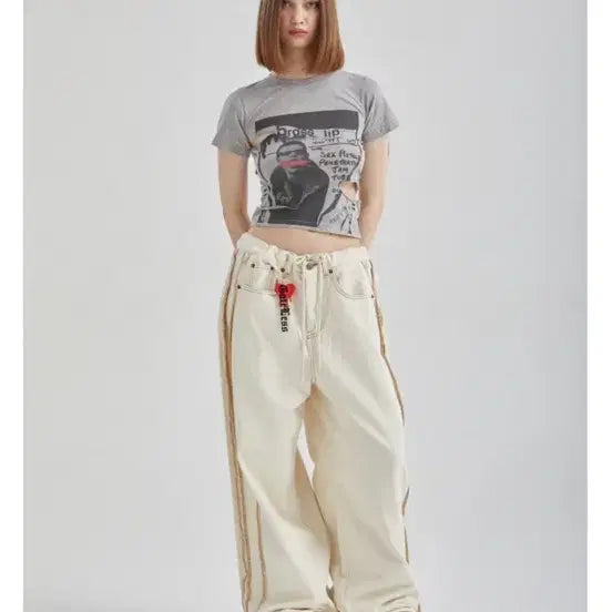 [BUNJANG] Gatless Wide Cargo Denim Pants - Ivory / 게이트리스 와이드 데님 팬츠 아이보리