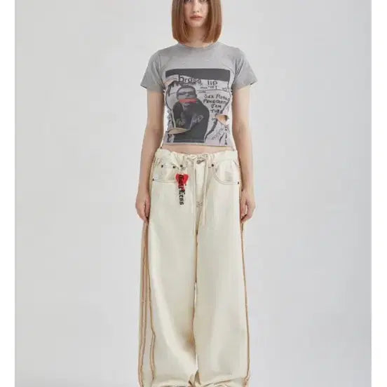 [BUNJANG] Gatless Wide Cargo Denim Pants - Ivory / 게이트리스 와이드 데님 팬츠 아이보리