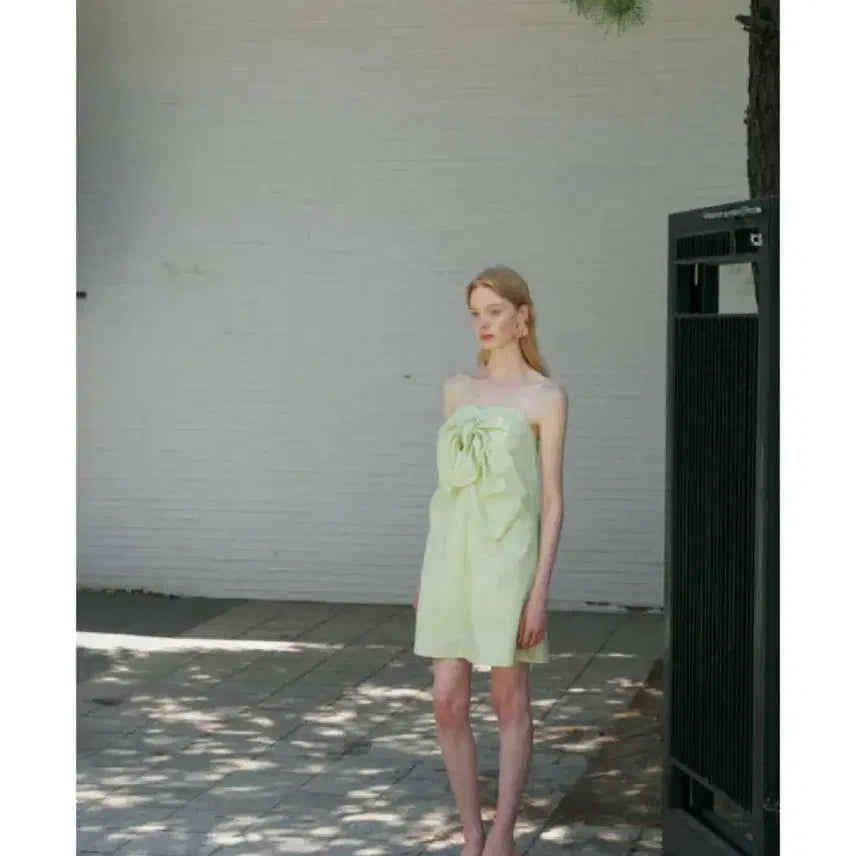 [BUNJANG] Antome Tie Shirring Midi Dress / 안토메 타이 셔링 원피스