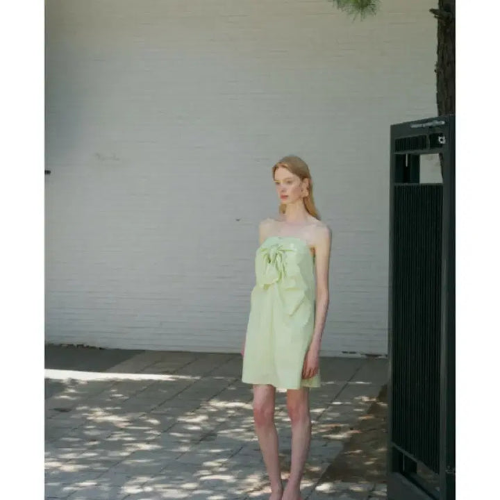 [BUNJANG] Antome Tie Shirring Midi Dress / 안토메 타이 셔링 원피스