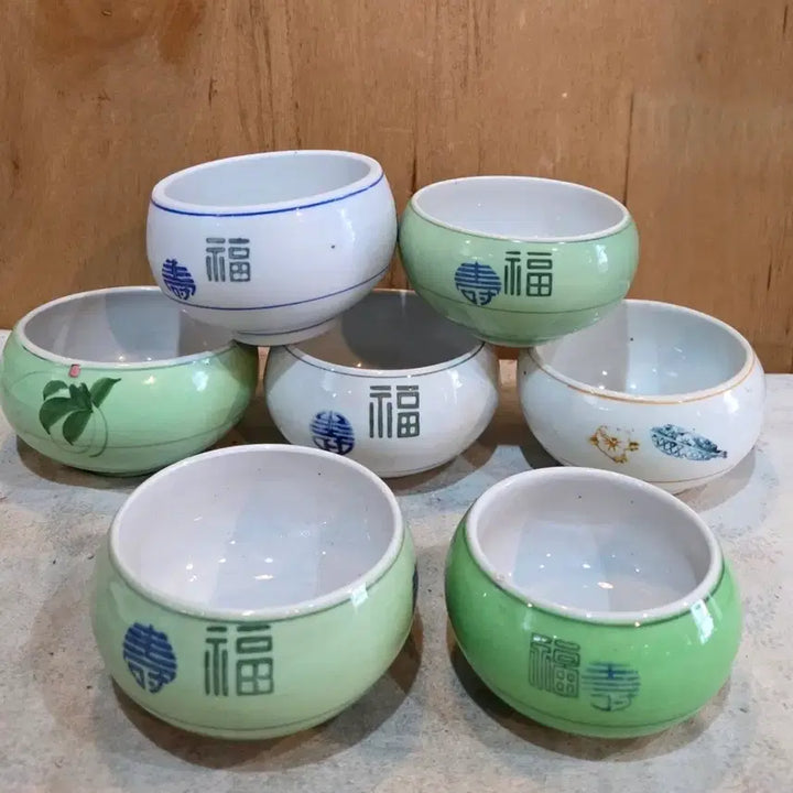 [BUNJANG] Set of 7 Omelet Bowls in Various Sizes / 외사기 사이즈별 오목그릇 7점