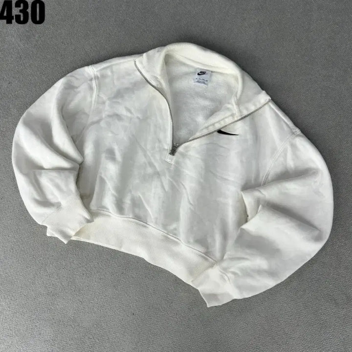 [BUNJANG] Nike White Half Zip Sweatshirt XS / 나이키 화이트 하프집업 맨투맨 XS