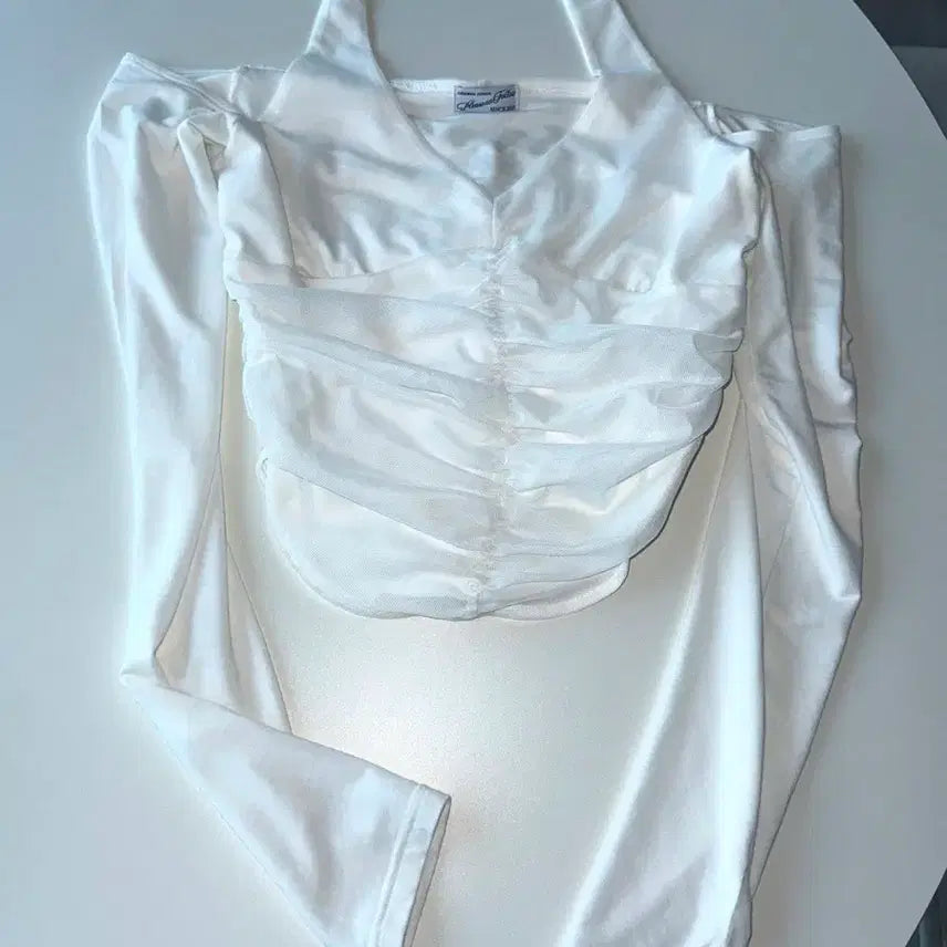 [BUNJANG] Flono Pal Riley Mesh Shirring Long Sleeve Top / 플노팔 Riley Mesh Shirring Long Sleeve Top