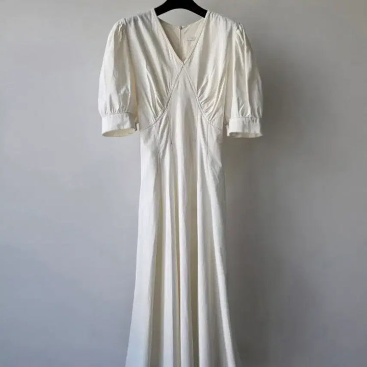 [BUNJANG] KATE Puff Sleeve Long Dress - Ivory / KATE 아이보리 퍼프소매 롱 원피스-F(새상급)