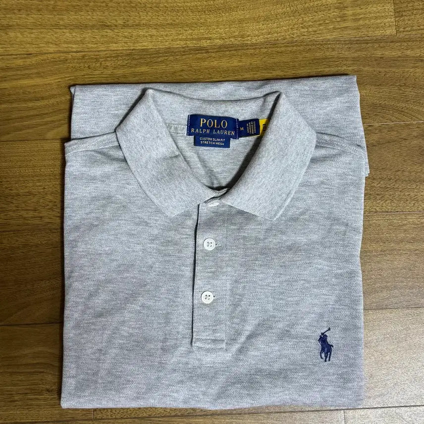 [BUNJANG] Polo Ralph Lauren Custom Slim Fit Stretch Mesh Polo Shirt Grey M / 폴로 커스텀슬림핏 스트레치 메시 폴로셔츠 그레이M