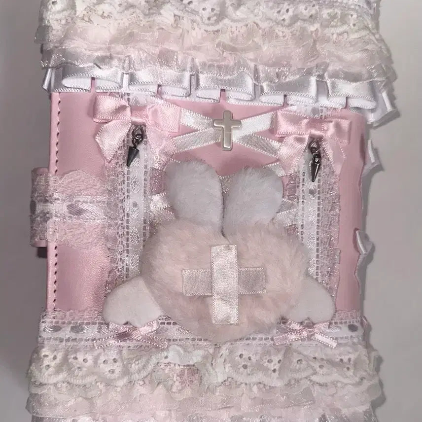 [BUNJANG] Macaron Diary A6 Lace Binder / 마카롱 다이어리 A6 레이스 다이어리 바인더 포카 미뉴잇 핑크