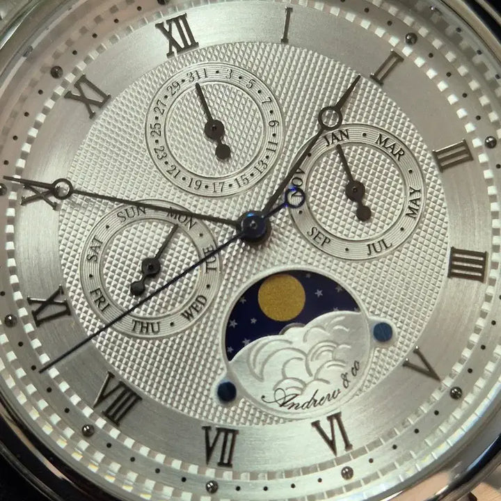 [BUNJANG] Andrew &amp; Co Moonphase AC08000 Stainless Steel Watch / Andrew &amp; co 문페이즈 새상품