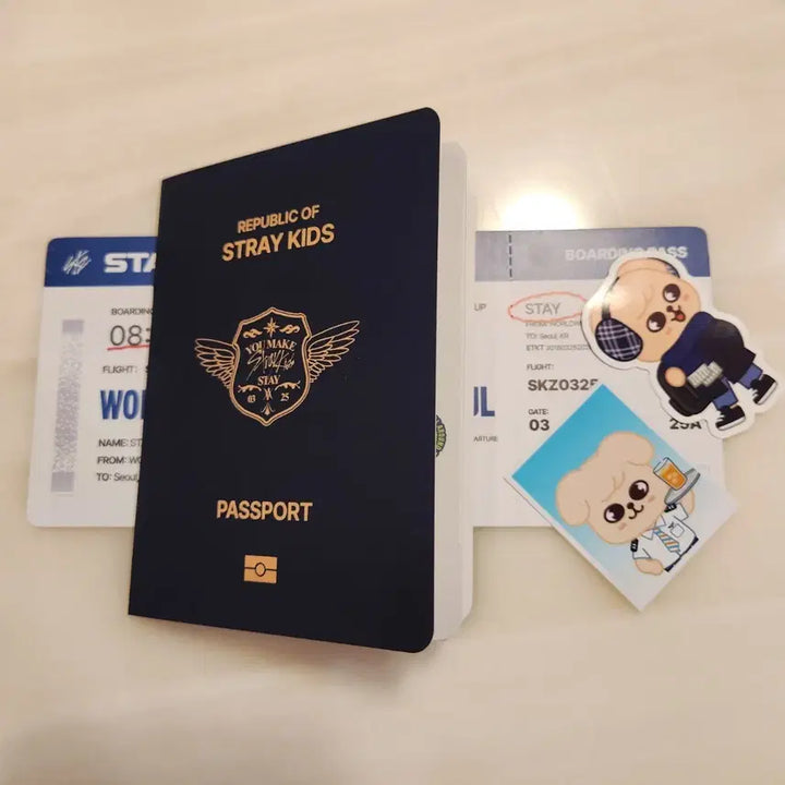 [SOLD OUT] 스트레이키즈 스키즈 팝업 특전 퍼핌 세트 증명사진 스티커 보딩패스 티켓