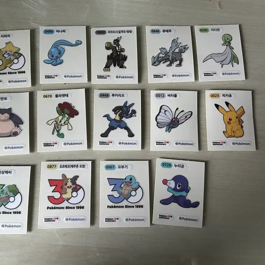 [BUNJANG] 30th Anniversary Pokemon Stickers Bundle Set / 30주년 띠부씰 일괄판매