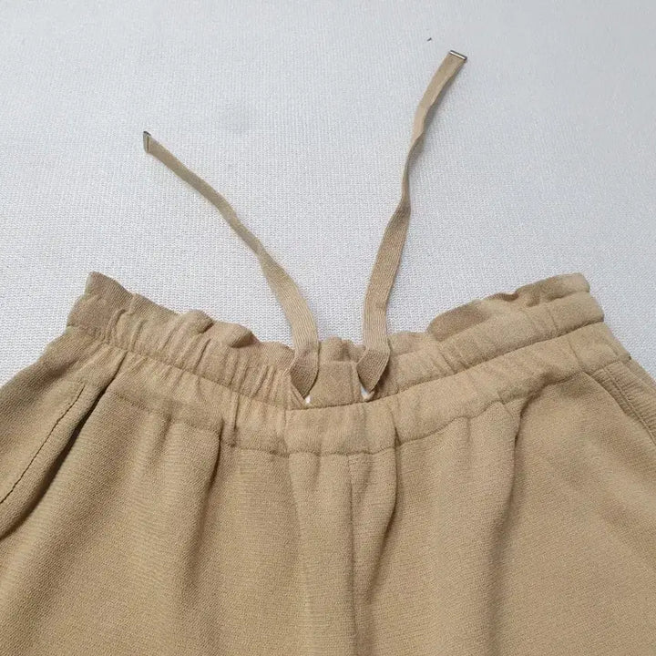 [BUNJANG] System Beige Banding Knit Wide Pants / 시스템 SYSTEM 베이지 밴딩 니트 와이드 팬츠 허리26~29