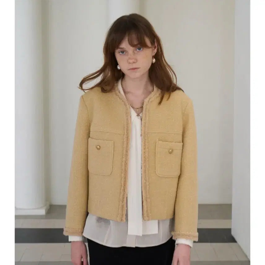 [BUNJANG] Maron Edition Custard Boucle Tweed Jacket / 마론에디션 커스터드 부클 트위드 자켓 팝니다