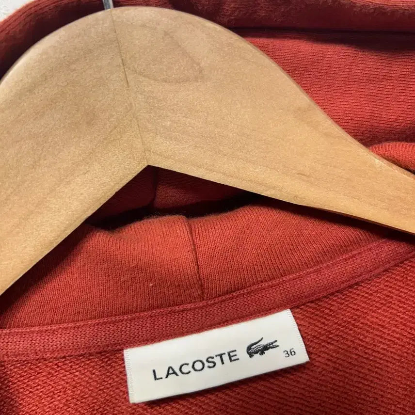 [BUNJANG] Lacoste Red Brown Hoodie Zip-Up M / 라코스테 레드 브라운 후드 집업 M