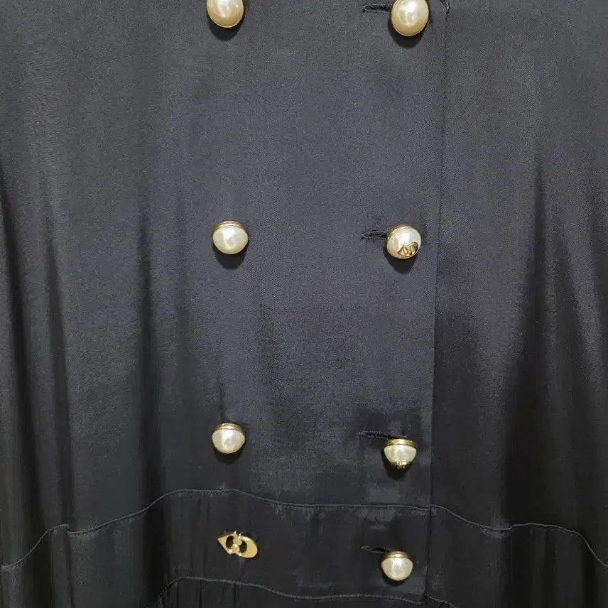 [BUNJANG] Lucky Chouette Black Pearl Button Long Dress Size 36 / 럭키슈에뜨 블랙 진주 버튼 원피스 36