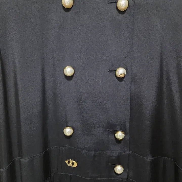 [BUNJANG] Lucky Chouette Black Pearl Button Long Dress Size 36 / 럭키슈에뜨 블랙 진주 버튼 원피스 36