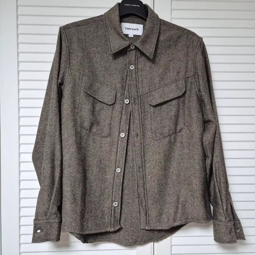 [BUNJANG] TonyWack Brushed Wool Welt Pocket Shirt Jacket Twill Dark Beige M48 / (M/48)토니웩 Brushed Wool Welt Pocket Shirt
