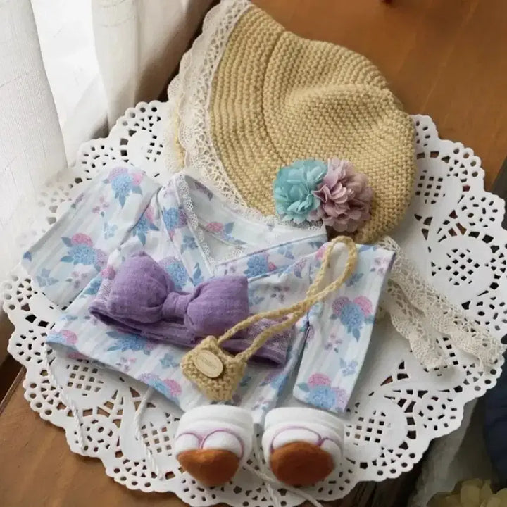 [BUNJANG] Puppy Closet Hydrangea Yukata (20cm) / 퍼피옷장 20cm 수국 유카타