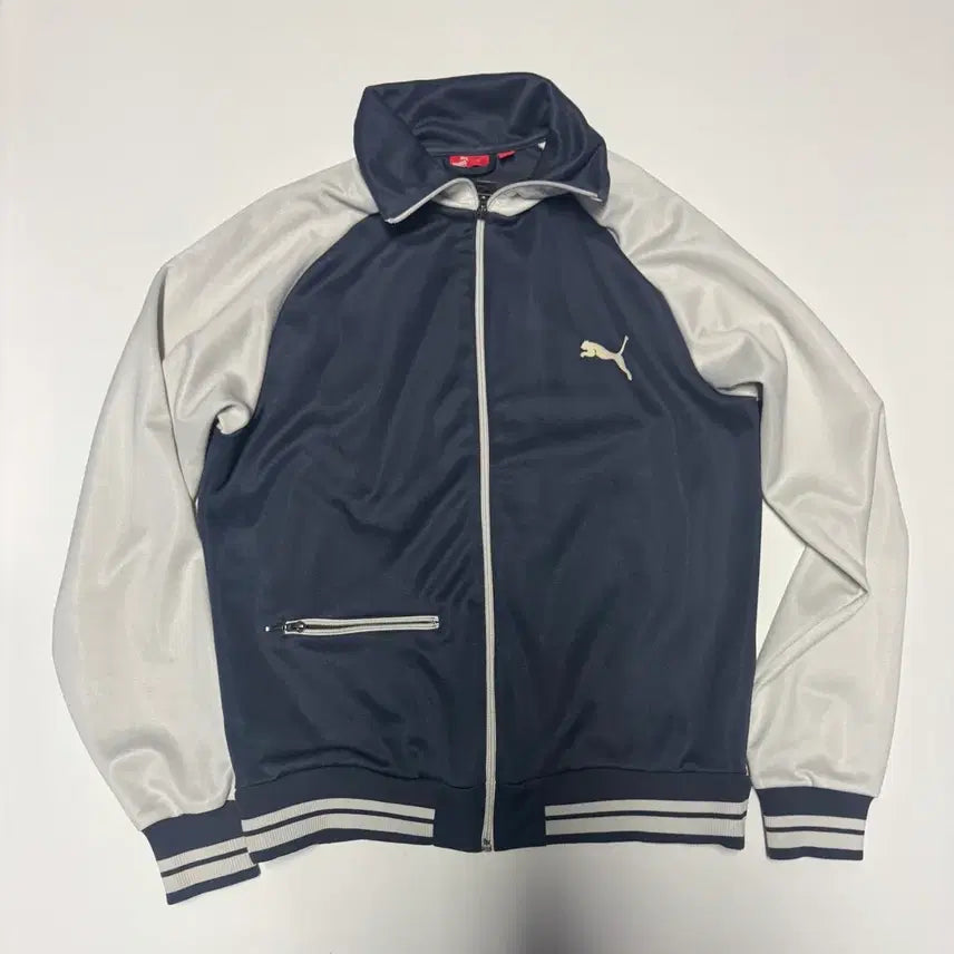 [BUNJANG] Puma Old School Manhattan Raglan Zip-Up Jersey Navy L-XL / 희귀!! 푸마 Puma 올드스쿨 멘헤튼 나그랑 집업 져지 네이비