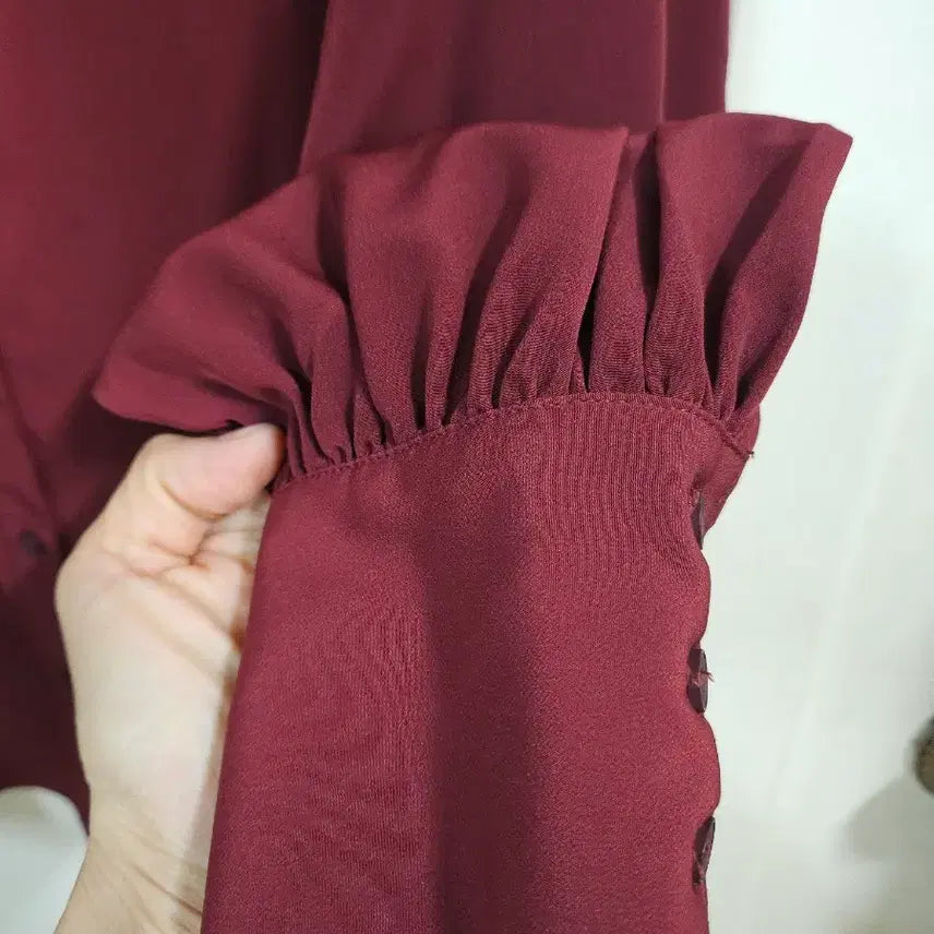 [BUNJANG] It MICHAA Wine Color Blouse / 잇미샤 카라이쁜 블라우스