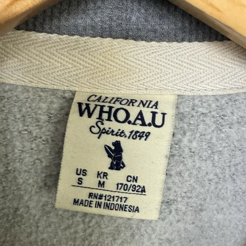 [BUNJANG] Whoohoo Arch Logo Hoodie Zip-up / 후아유 아치로고 후드집업