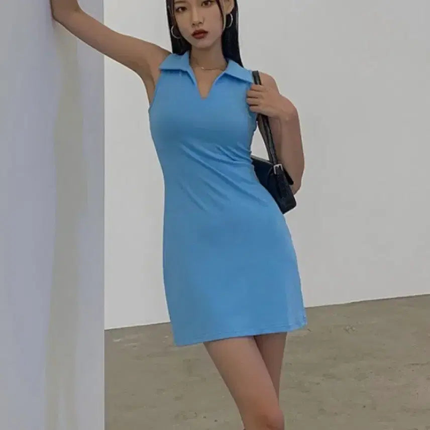 [BUNJANG] Black Up For You Kara Sleeveless Dress / 블랙업 포리유 카라 나시 원피스 / 에이블리 지그재그 미니원피스 민소매