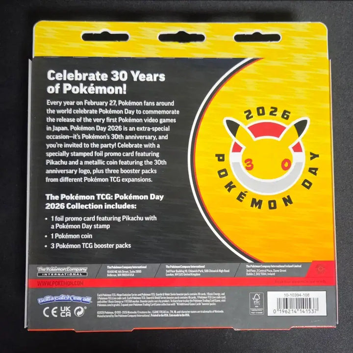 [BUNJANG] Pokemon TCG North American 30th Anniversary Pokemon Day 2026 Collection Box (Sealed) / 북미 포켓몬카드 30주년 2026 포켓몬데이 컬렉션 박스 미개봉