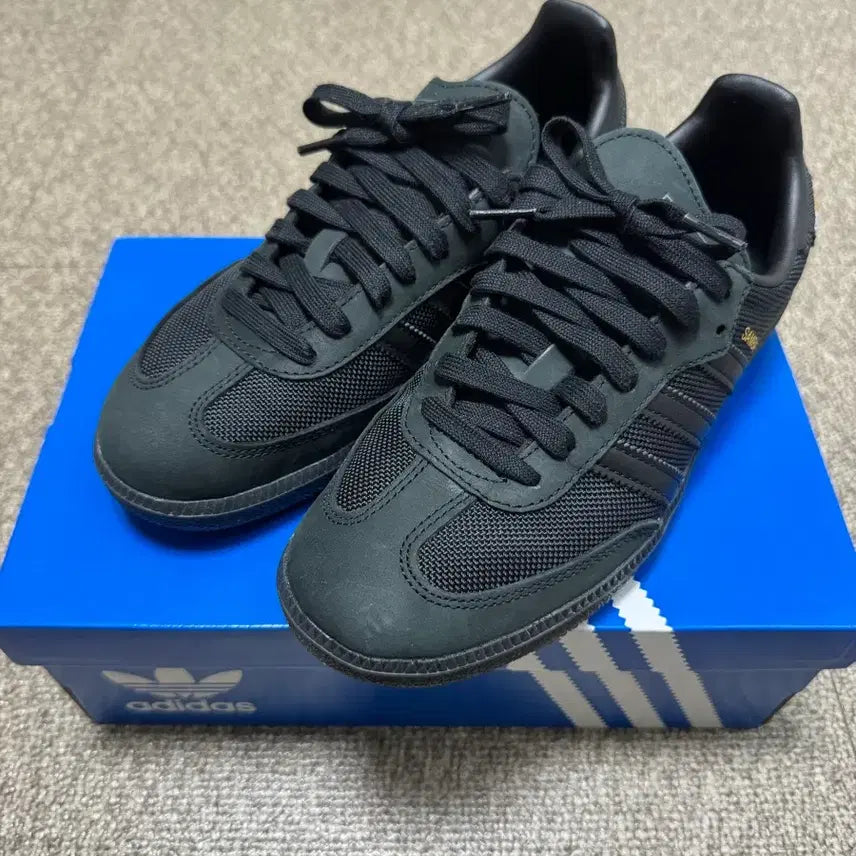 [BUNJANG] Adidas Samba Black Sneakers / 아디다스 삼바 블랙 운동화 카본 스포츠 플랫