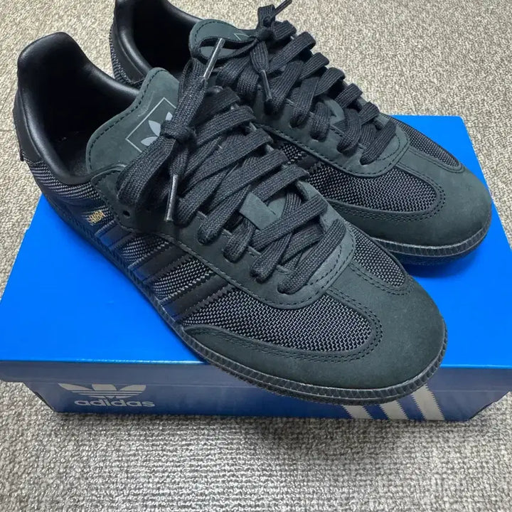 [BUNJANG] Adidas Samba Black Sneakers / 아디다스 삼바 블랙 운동화 카본 스포츠 플랫