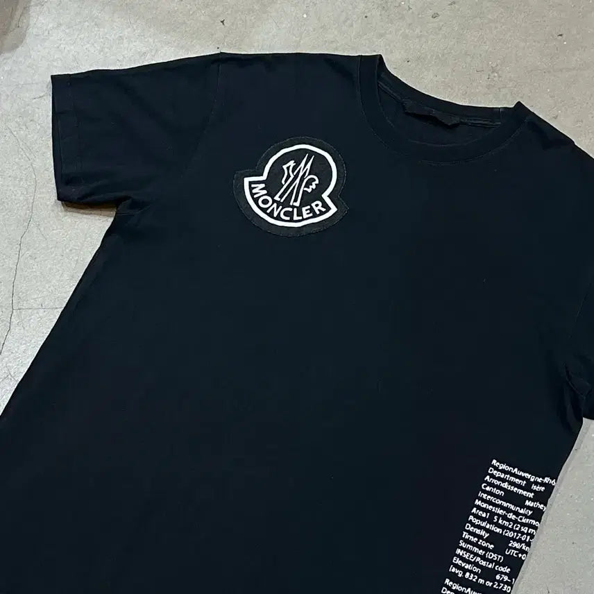 [BUNJANG] Moncler Big Logo Black T-Shirt XL / XL 몽클레어 빅로고 블랙 반팔티