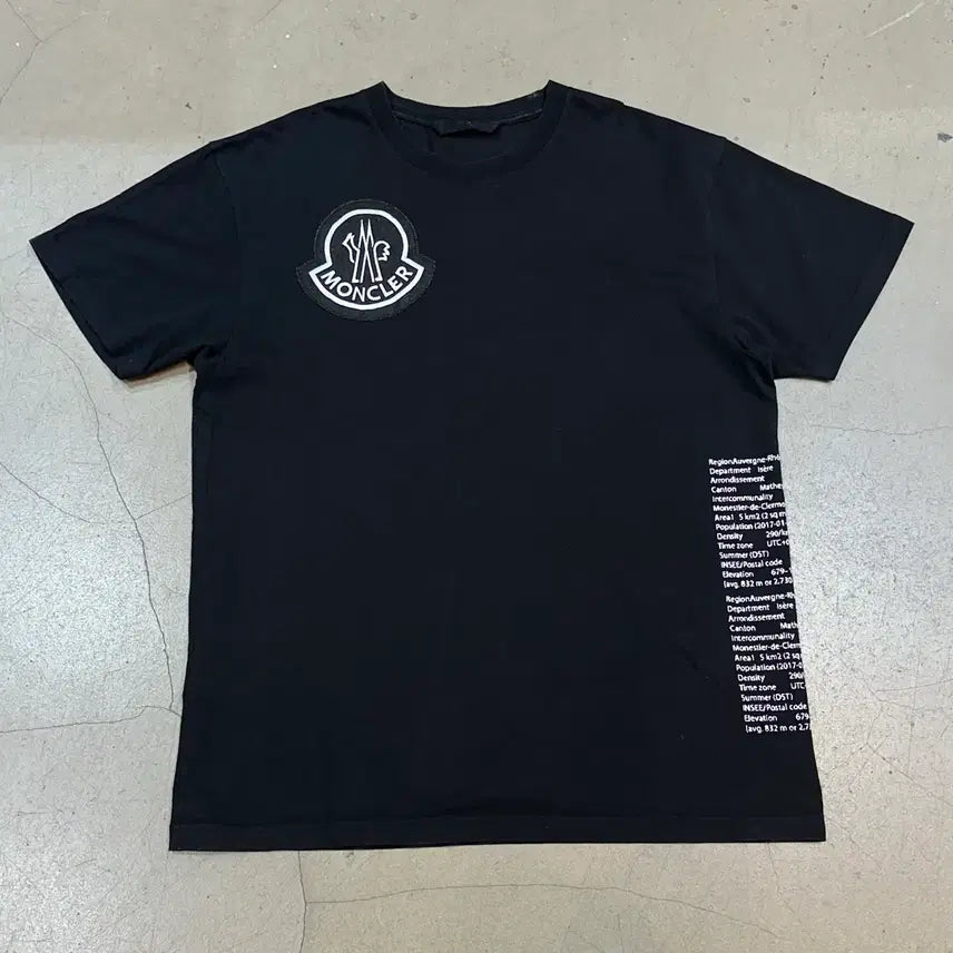 [BUNJANG] Moncler Big Logo Black T-Shirt XL / XL 몽클레어 빅로고 블랙 반팔티