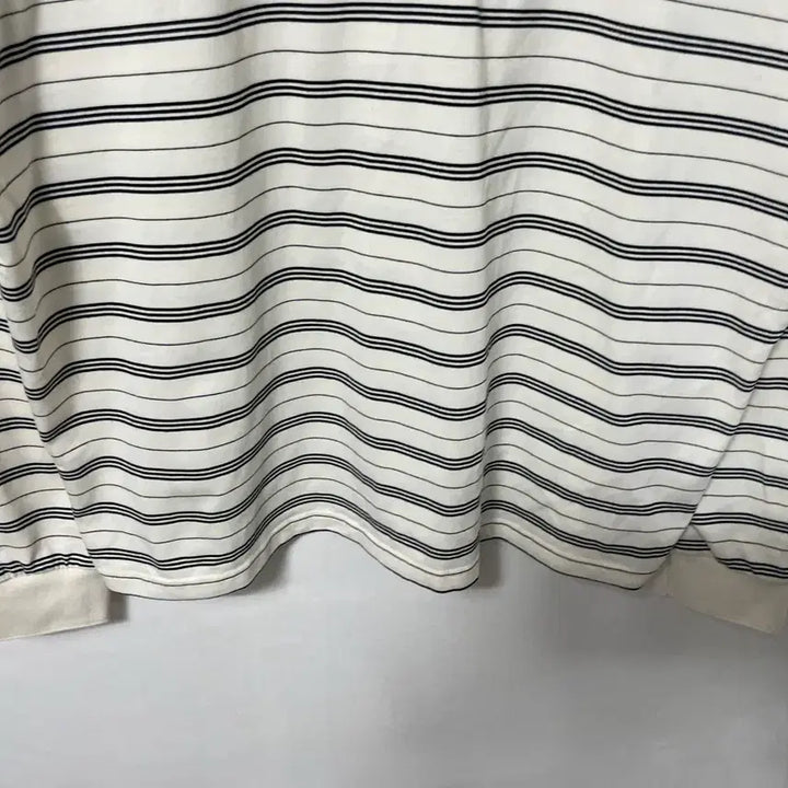 [BUNJANG] minav Striped Spandex Loose Fit Long Sleeve Collared Shirt / 105 minav 스트라이프 스판 루즈핏 긴팔 카라티 정품