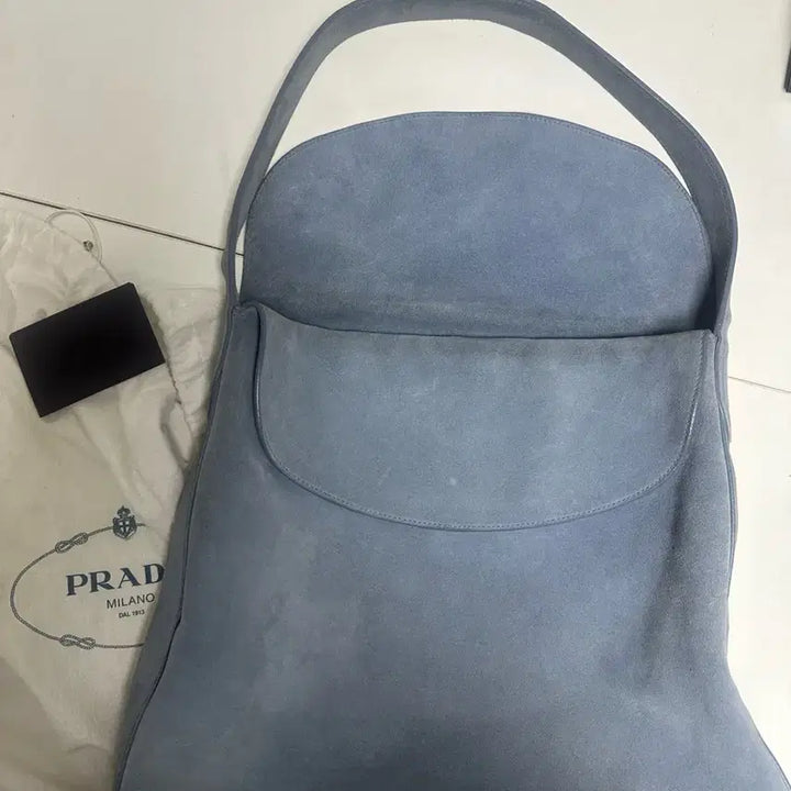 [BUNJANG] Prada Suede Doubled Flap-Top Medium Hobo Bag / 프라다 스웨이드 플랩백