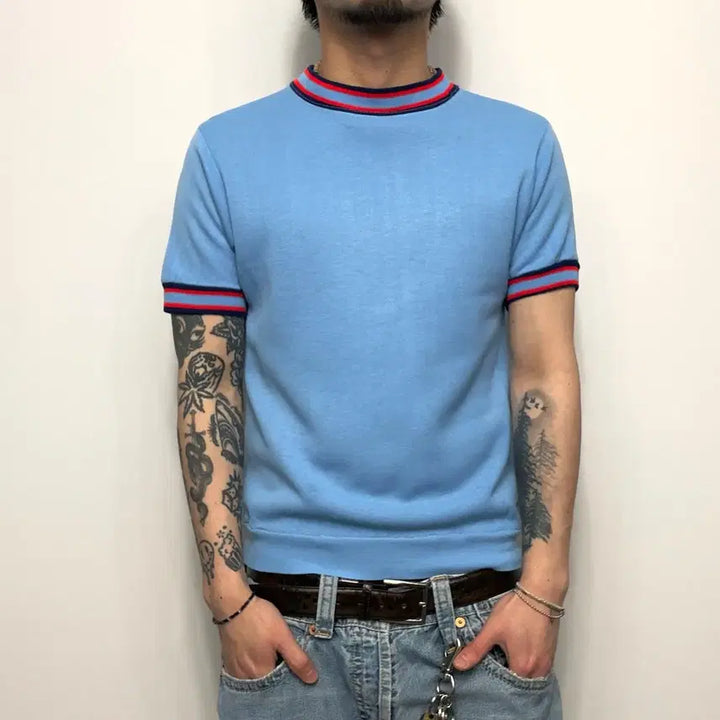 [SOLD OUT] Town Craft 60년대 복각 빈티지 하프스웻 링거티셔츠