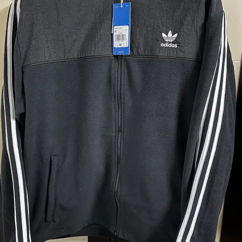 [BUNJANG] Adidas Fleece Hooded Zip-Up Jacket Black Size M / 아디다스 후리스 후드집업 검정색 M사이즈 팝니다