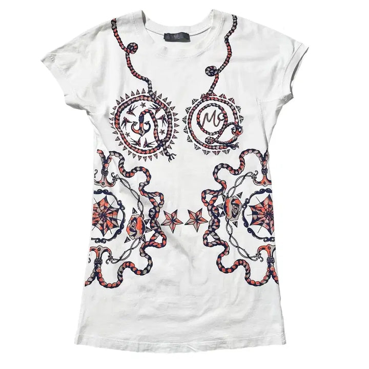 [BUNJANG] Alexander McQueen Anchor Print Short Sleeve T-Shirt / [여XS-S,매장판] 알렉산더 맥퀸 앵커리지 반팔 티셔츠