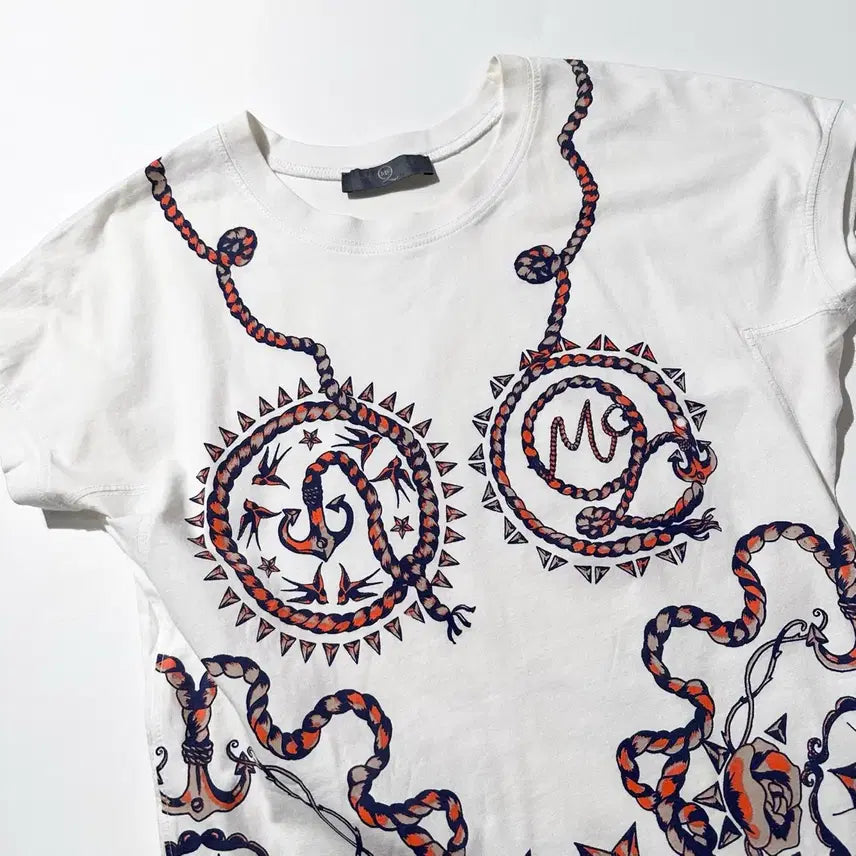 [BUNJANG] Alexander McQueen Anchor Print Short Sleeve T-Shirt / [여XS-S,매장판] 알렉산더 맥퀸 앵커리지 반팔 티셔츠