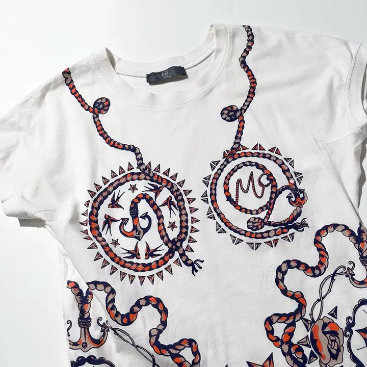 [BUNJANG] Alexander McQueen Anchor Print Short Sleeve T-Shirt / [여XS-S,매장판] 알렉산더 맥퀸 앵커리지 반팔 티셔츠