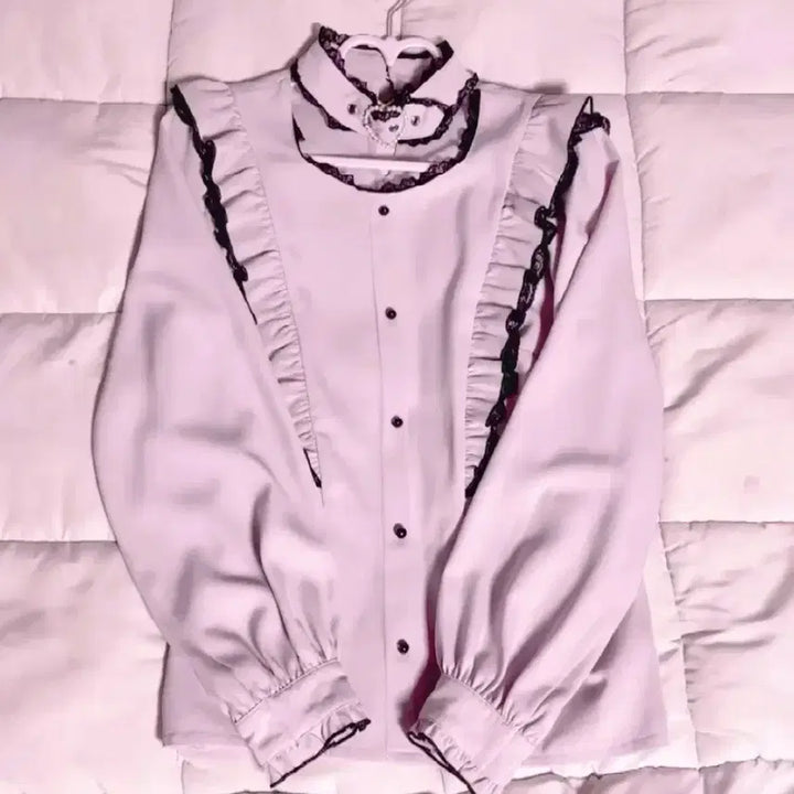 [BUNJANG] Rosita Heart Buckle Blouse / 양산형 지뢰계 로지타 하트버클 블라우스 아스카노 유아탸 마즈 시허니