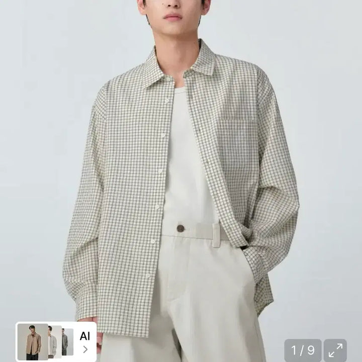 [BUNJANG] Musinsa Standard Relaxed Small Plaid Check Shirt XL / 무신사 스탠다드 릴렉스드 스몰 플레이드 체크 셔츠 XL